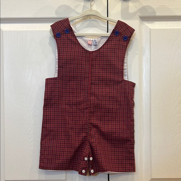 Orient Expressed Inc Jon Jon Vintage Toddler Boy Red Plaid Size 2 - Picture 1 of 5